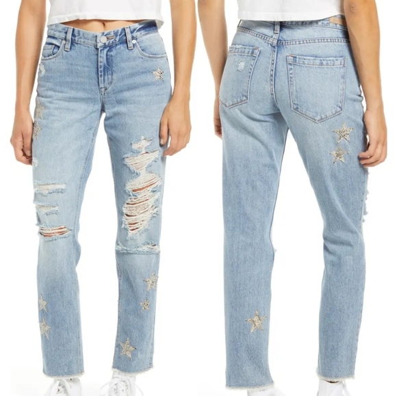 Blank NYC Snake Star Patch Crop Jean's 24 NWT - Picture 1 of 15